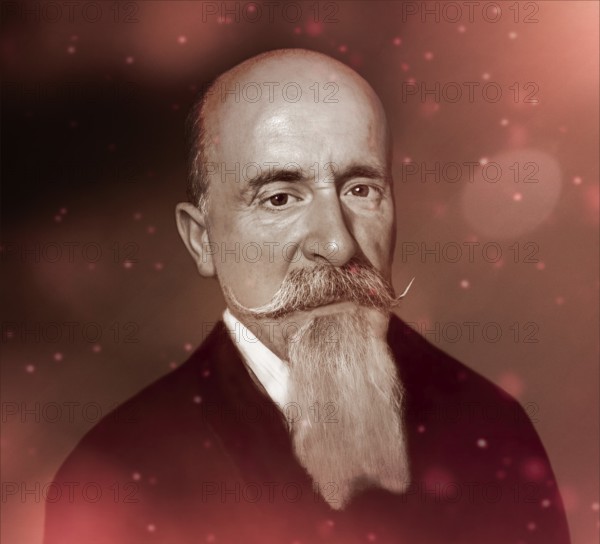 Carlo Lorenzini, 1826 – 1890, better known by the pen name Carlo Collodi, Italian author, humourist, and journalist, known for his fairy tale novel The Adventures of Pinocchio, digitally optimized based on a painting by Alfonso Holländer