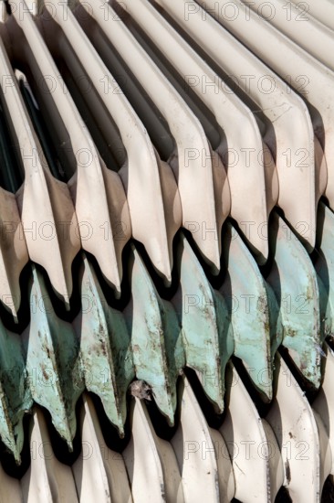 Old cast iron household radiators