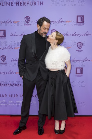 Christopher Doll and Karoline Herfurth at the premiere of the film Wunderschöner at Berlin's Zoo Palast on 4 February 2025