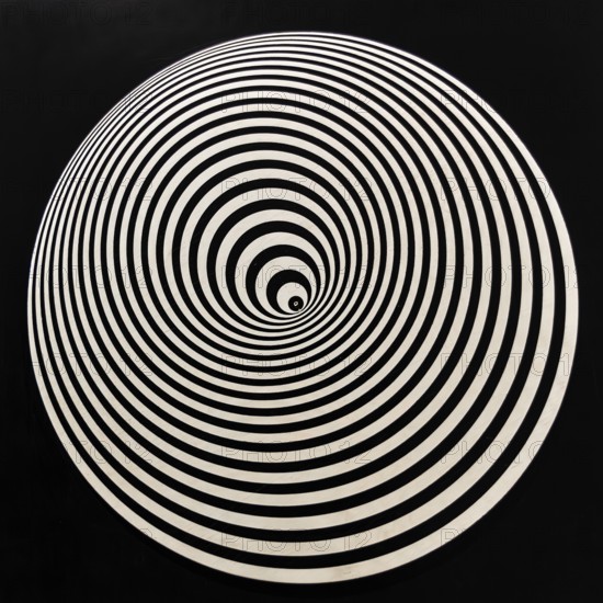 Circular Dynamiks 6s, Marina Apollonio, 1968, Kunsthal with temporary exhibition 100 Years of Kinetic Art, kinetic art with light effects, Rotterdam, Netherlands