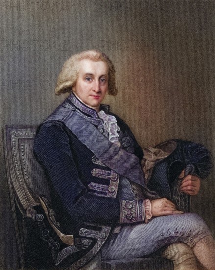 Admiral George Brydges Rodney 1st Baron Rodney of Stoke Rodney 1718 to 1792 English admiral, Historical, digitally restored reproduction from a 19th century original, Record date not stated