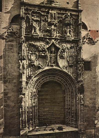 Puerta del Sagracio, Madrid, Spain, c. 1890, Historic, digitally restored reproduction from a 19th century original