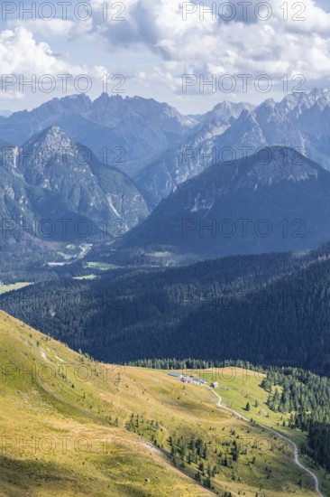 View from the Carnic main ridge to the Sesto Dolomites, Carnic Alps, Carinthia, Austria