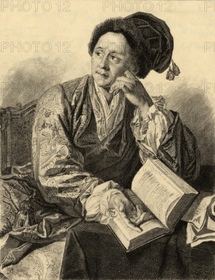 Bernard le Bovier de Fontenelle, 1657-1757, French poet and philosopher. Photo etching after the painting by Massard, Historic, digitally restored reproduction from a 19th century original, Record date not stated