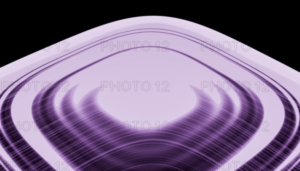 A digital 3D render depicting a swirling purple hologram with dynamic waves, creating an illusion of depth and movement on a dark background