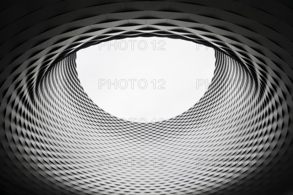 Hall ceiling, modern architecture, new Messe Basel building, architects Herzog and de Meuron, Basel, Canton of Basel-Stadt, Switzerland