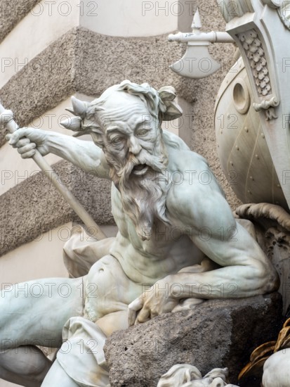 Power at Sea, Die Macht zur See, fountain by Rudolf Weyr, Hofburg Palace, Michaelerplatz, Vienna, Austria