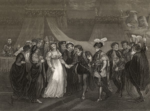 Catherine of Valois presented to her future husband Henry V of England, Great Britain