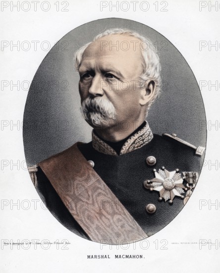Marie Edme Patrice Maurice Macmahon (1808-1893) Duc de Magenta, ca. 1880. French soldier and statesman. President of France (1873-1879) . From the Modern Portrait Gallery. (London, ca. 1880) . Toned lithograph