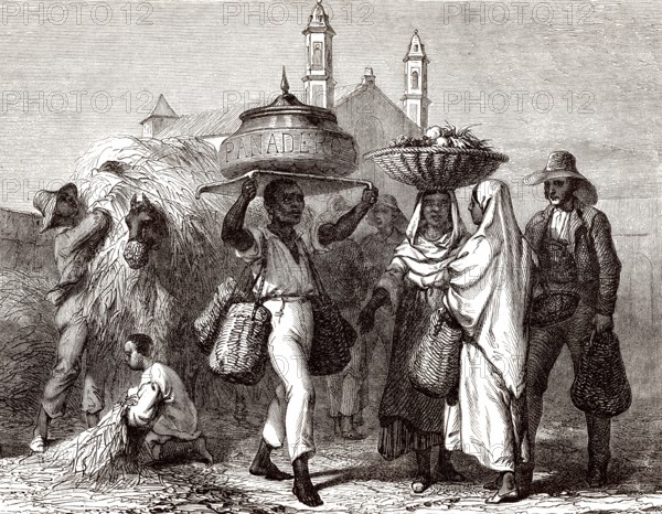 Bäcker verkauft Brot, Kuba, 19. Jahrhundert