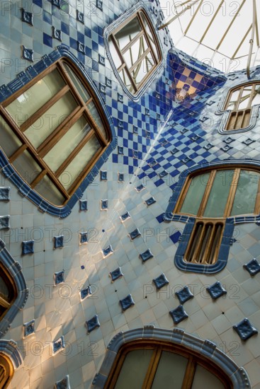 Interior of Casa Batllo modernism design by Antoni Gaudi, old town, barcelona, spain