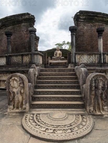 Round temple in Polonnaruwa, Sri Lanka