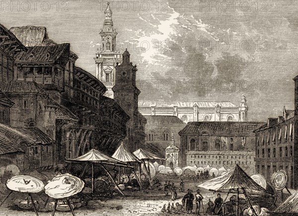 Historical view of Vitoria-Gasteiz, early 19th century, Basque Country, Spain, From British Battles on Land and Sea, by James Grant