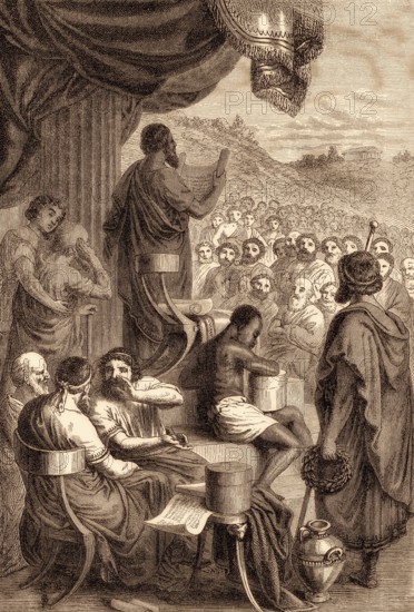Herodotus reads out his stories, classical Greek author