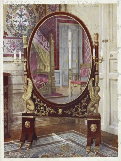 Furniture at the turn of the century 1900, Psyche and bed of Napoleon I (1910, 1911), Psyché and bed of Napoleon the First (1910, 1911) .jpg