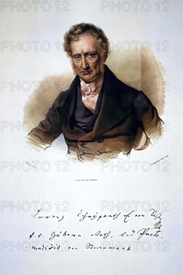 Lorenz Chrysanth (Edler) von Vest (born 18 November 1776 in Klagenfurt: died 15 December 1840 in Graz) was an Austrian physician and botanist, Historical, digitally restored reproduction from a 19th century original, Record date not stated
