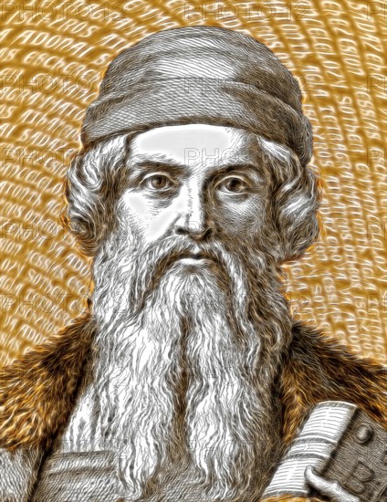 Johannes Gensfleisch zur Laden zum Gutenberg, ca 1400, 1468, inventor of printing with movable metal type and the printing press