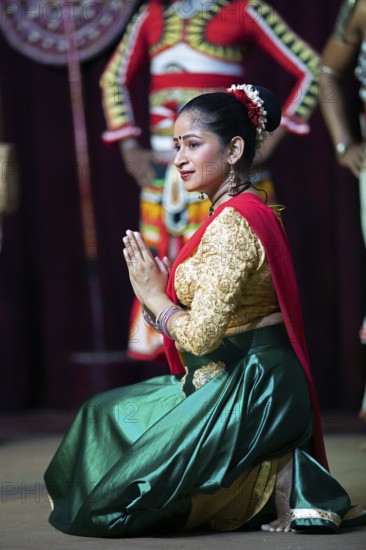 Sri Lankan dancer performing a traditional dance, Young Men's Buddhist Association, Kandy, Central Province, Sri Lanka