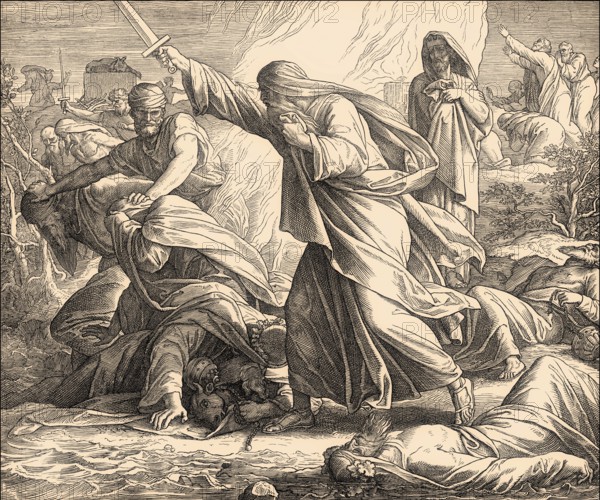 Slaughter of the Prophets of Baal, Old Testament, by Julius Schnorr von Carolsfeld