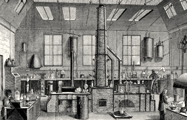 Chemical laboratory, Department of chemistry, École normale supérieure, Paris, France, 19th century