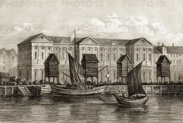 Der Zollhafen von London, England, 17. Jahrhundert