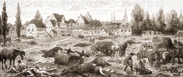 The Hallische Tor or gate, Leipzig, 1813, Battle of the Nations, German Wars of Liberation