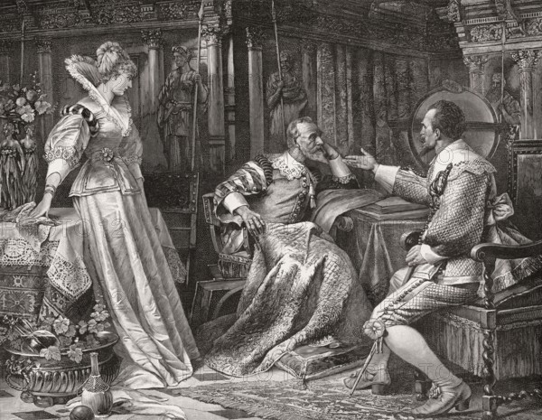 Wallenstein ask the patron Karl von Harrach for the hand of his daughter Isabella, 1622