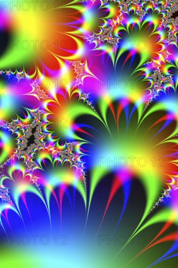 A vivid display of multicolored fractal patterns with intricate designs creating a visually stimulating backdrop suitable for various creative projects