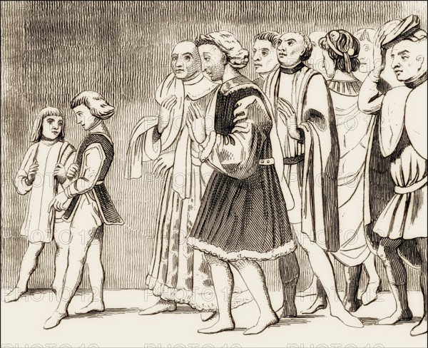 Cosimo de Medici with his son Piero di Lorenzo and grandsons Lorenzo and Giuliano