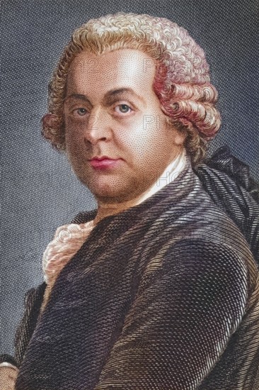 John Adams, 1735, 1826, First Vice President 1789, 97 and second President 1797 -1801 of the United States, Illustration from Gallery of Historical Portraits, published around 1880, Historical, digitally restored reproduction from a 19th century original, Record date not stated