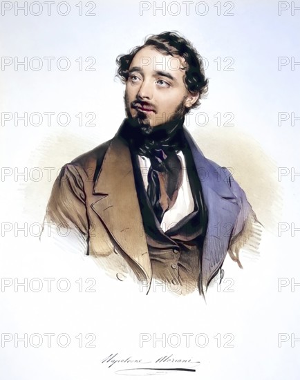 Napoleone Moriani (1806-1878), Italian opera singer, Historical, digitally restored reproduction from a 19th century original, Record date not stated