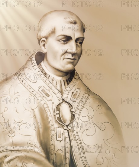 Pope Agatho, Saint Agathon or Agatone, bishop of Rome from 27 June 678 until his death in 681, digitally edited