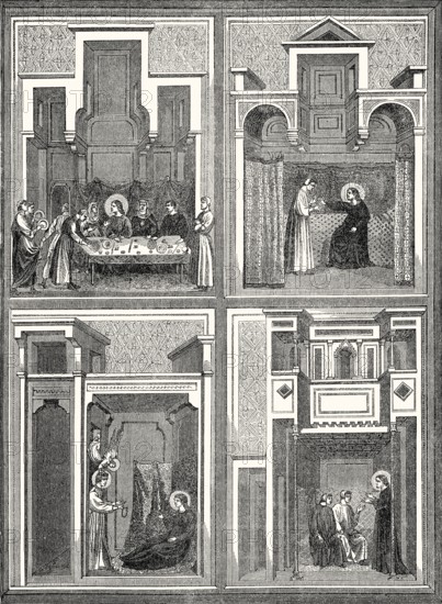 Pictures oft he life of Saint Cecilia by the Italian painter Cimabue or Cenni di Pepo