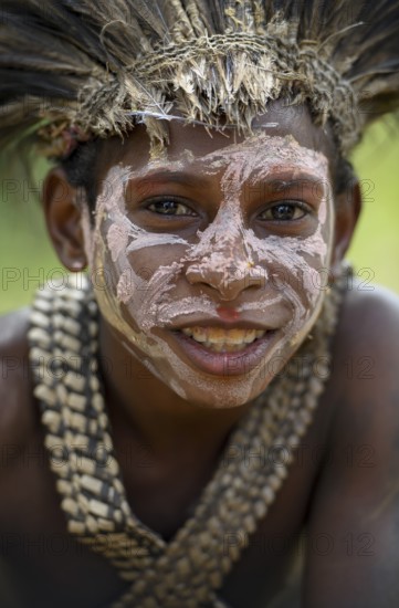 Portrait of a native boy, Mutin village, Lake Murray, Western Province, Papua New Guinea