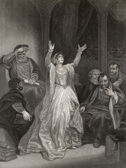 Verurteilung von Anne Boleyn, 1501-1536, Königin von England von 1533 bis 1536 als zweite Frau von König Heinrich VIII.