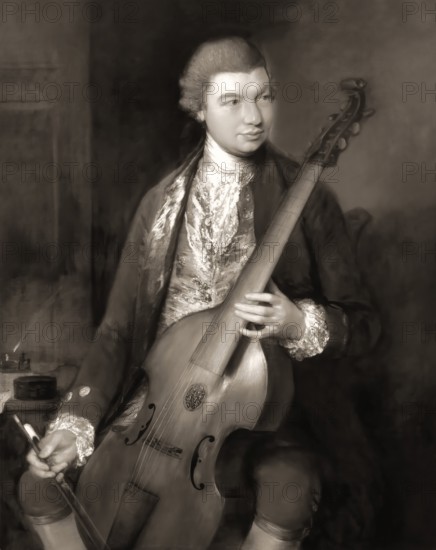 Carl Friedrich Abel, 1723? – 1787, German composer, digitally edited according to a painting by Thomas Gainsborough
