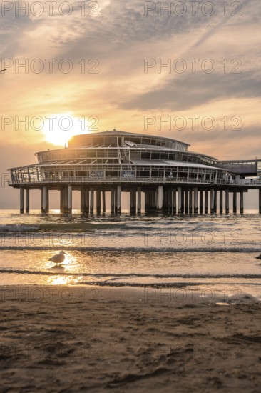 Pier on the beach at sunset, The Hague, Netherlands