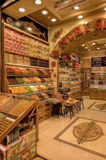 Egyptian bazar with spices and dried fruits Istanbul, Turkey