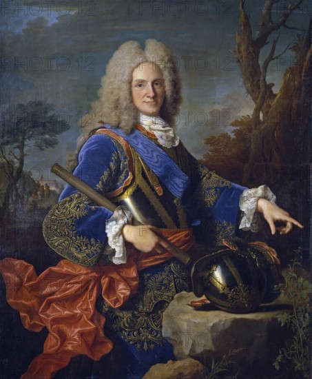 Philip V of Anjou, Felipe V, (19 December 1683 - 9 July 1746), Duke of Anjou (1683-1700), was King of Spain from 1700 to 1746 and also King of Sardinia and King of Sicily and Naples until 1713, digitally enhanced reproduction of a 19th century original, historical