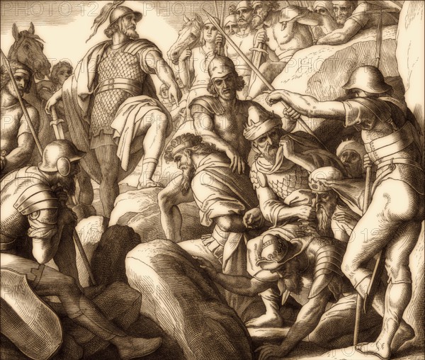 Amorite kings captured, Old Testament, by Julius Schnorr von Carolsfeld, 1860