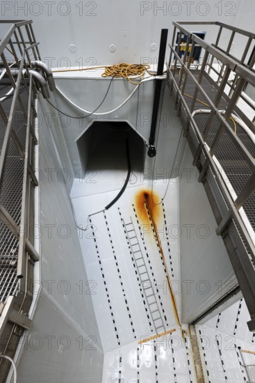 Oberhausen, Ruhr area, North Rhine-Westphalia, Germany - Emscher conversion, new Emscher AKE sewer, here the inlet channel from the Oberhausen pumping station in front of commissioning, the ecological conversion of the Emscher system consists of the construction of a central wastewater treatment system in the Ruhr area, the construction of sewers and the renaturalisation of the Emscher and its tributaries