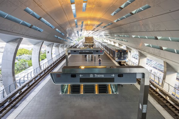 Metro Miami Miami-Dade Metrorail Subway at Airport Airport Station in Miami, USA