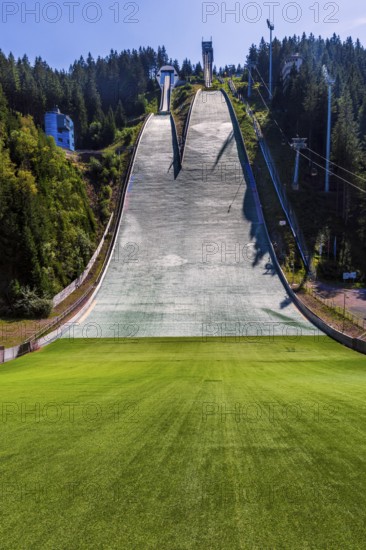 Ski jump Kanzlersgrund in summer, Oberhof, Thüringen, Germany