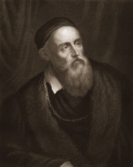 Portait of Tiziano Vecelli or Tiziano Vecellio, Titian, 1488/1490 - 1576, an Italian painter of the 16th-century Venetian school, Portrait von Tizian oder Tiziano Vecellio, 1488/1490 - 1576, ein venezianischer Maler der italienischen Hochrenaissance