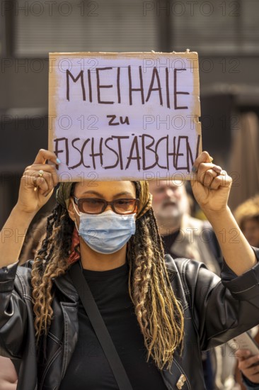 Demonstration against property companies such as Vonovia and others, against rent increases, for the expropriation of housing companies, Bochum North Rhine-Westphalia, Germany