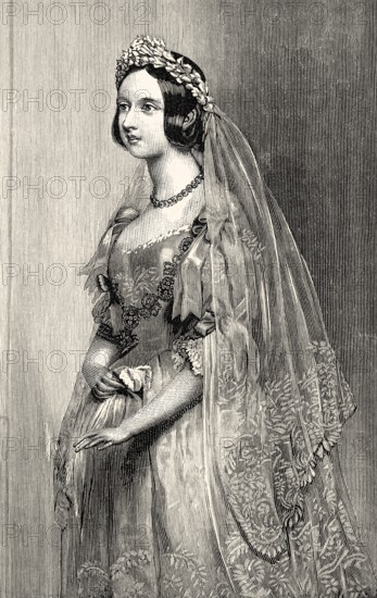 The wedding dress of Queen Victoria, Victoria or Alexandrina Victoria, 1819 - 1901, Queen of the United Kingdom of Great Britain and Ireland, Empress of India