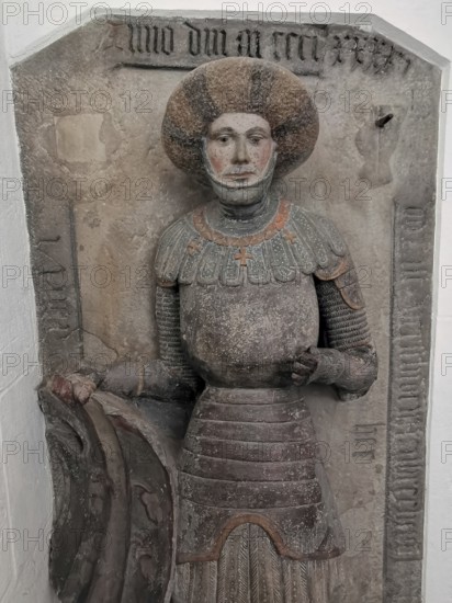 Tombstone of the knight Albrecht von Bach, Morizkirche, Evangelical Lutheran Town Church of St. Moriz, Coburg, Upper Franconia, Bavaria, Germany