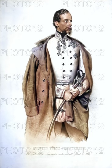 Wilhelm Albrecht Prince of Montenuovo, 8 August 1821, 6 April, was an Austrian officer, last General of the Cavalry, Historical, digitally restored reproduction from a 19th century original, Record date not stated