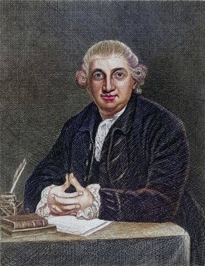 David Garrick (1717-1779), English actor, director and playwright. Copperplate engraving, Historic, digitally restored reproduction from a 19th century original, Record date not stated