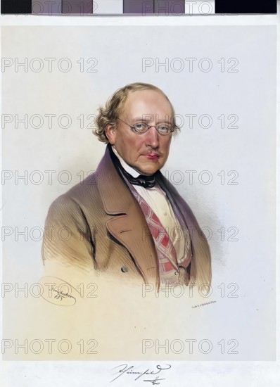 Ferdinand Joseph Johann (Freiherr) von Thinnfeld (born 24 April 1793 in Graz, died 8 April 1868 at Thinnfeld Castle, Deutschfeistritz) was an Austrian politician and industrialist, Historical, digitally restored reproduction from a 19th century original, Record date not stated